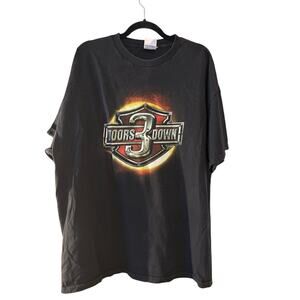 Tennessee River 3 Doors Down Vintage 2003 Concert Graphic T-shirt 2XL Black Y2K